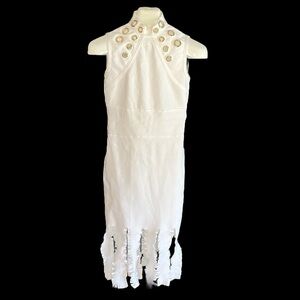 Codigo fringe hem grommet dress